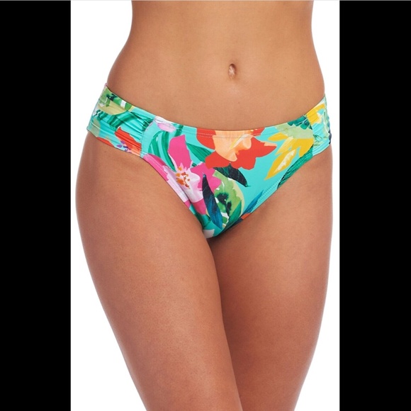 NWT La‎ Blanca [ 14 ] Shirred Side Bikini Bottoms in Tropea Breeze - Picture 2 of 11